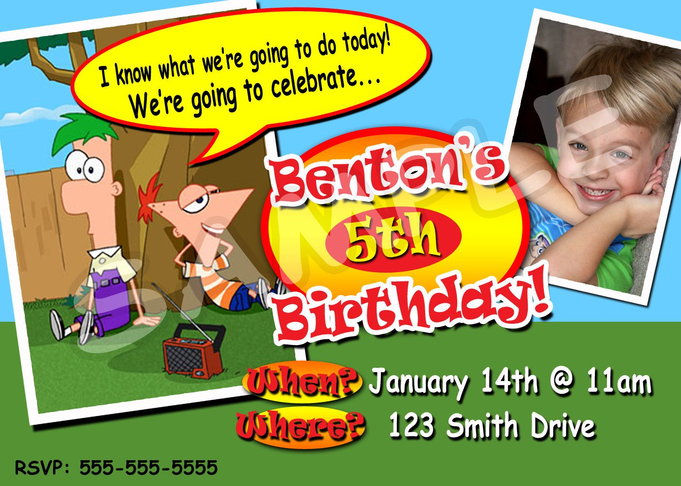FREE Printable Phineas And Ferb Birthday Invitations 