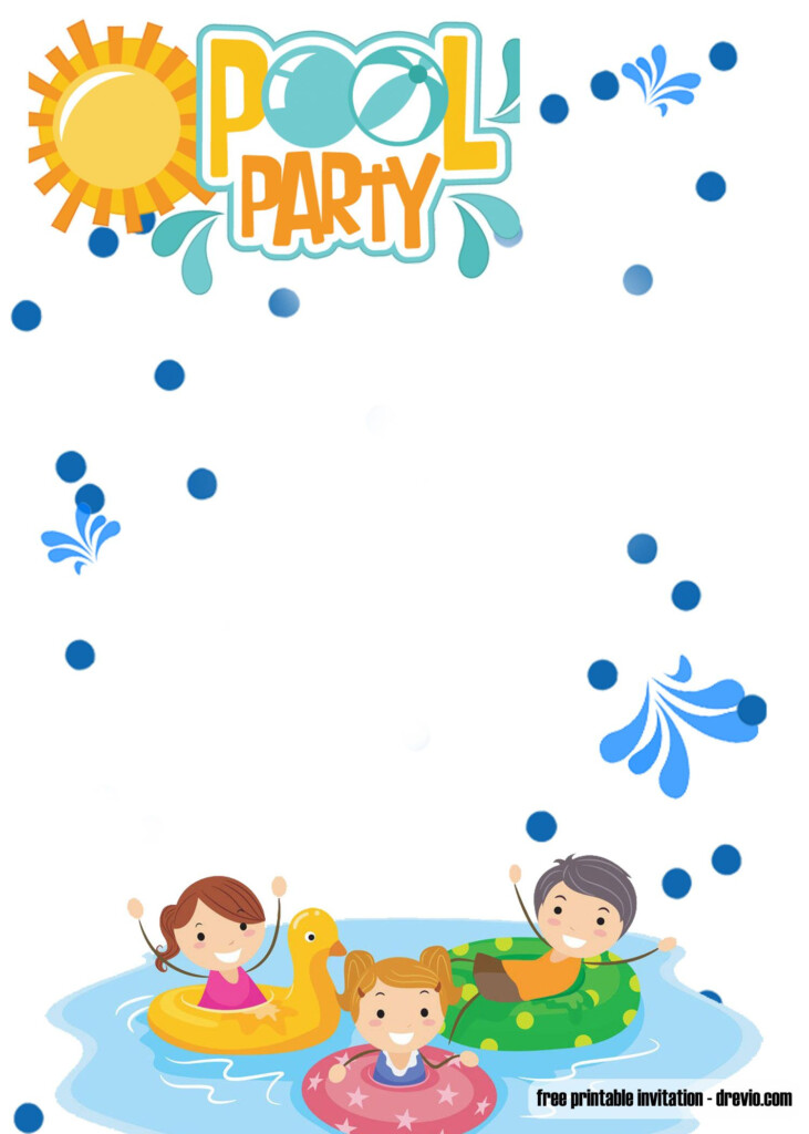 FREE Printable Pool Party For Girls Invitations In 2021 