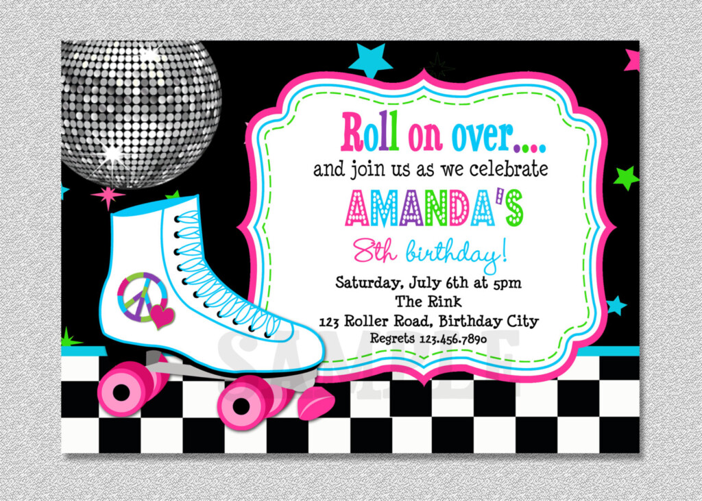 Free Printable Roller Skating Birthday Party Invitations 