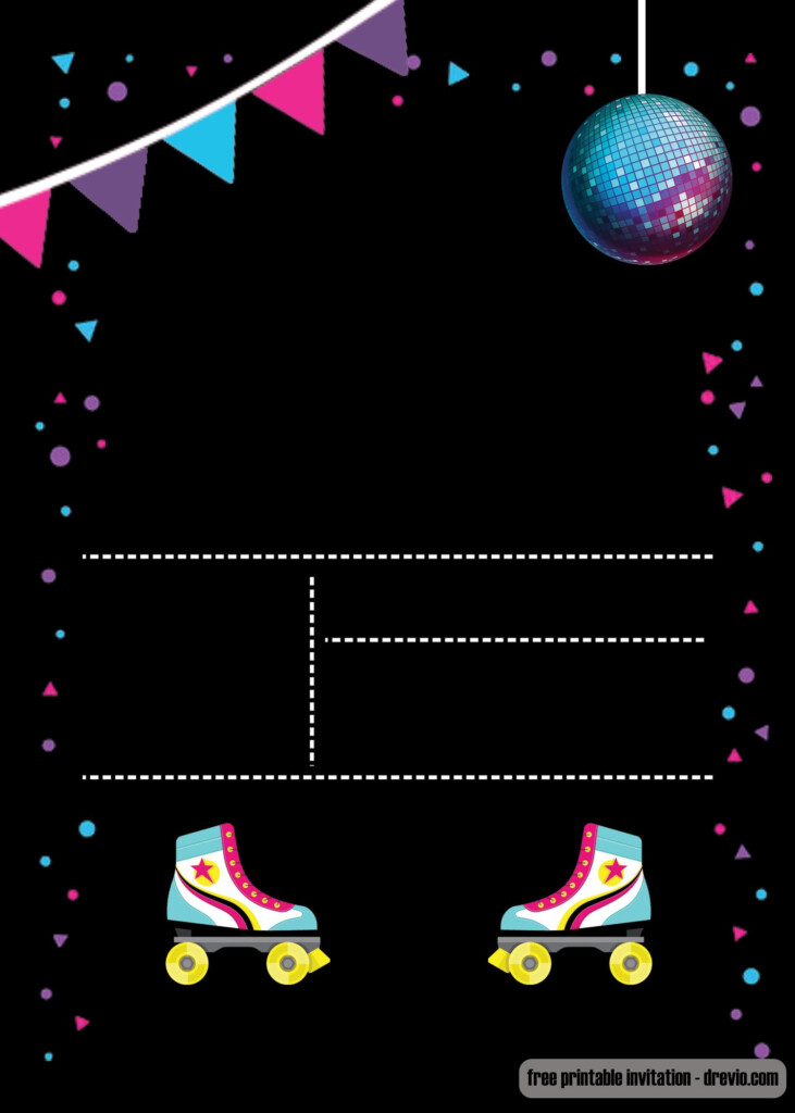 FREE Printable Roller Skating Invitation Template Roller 