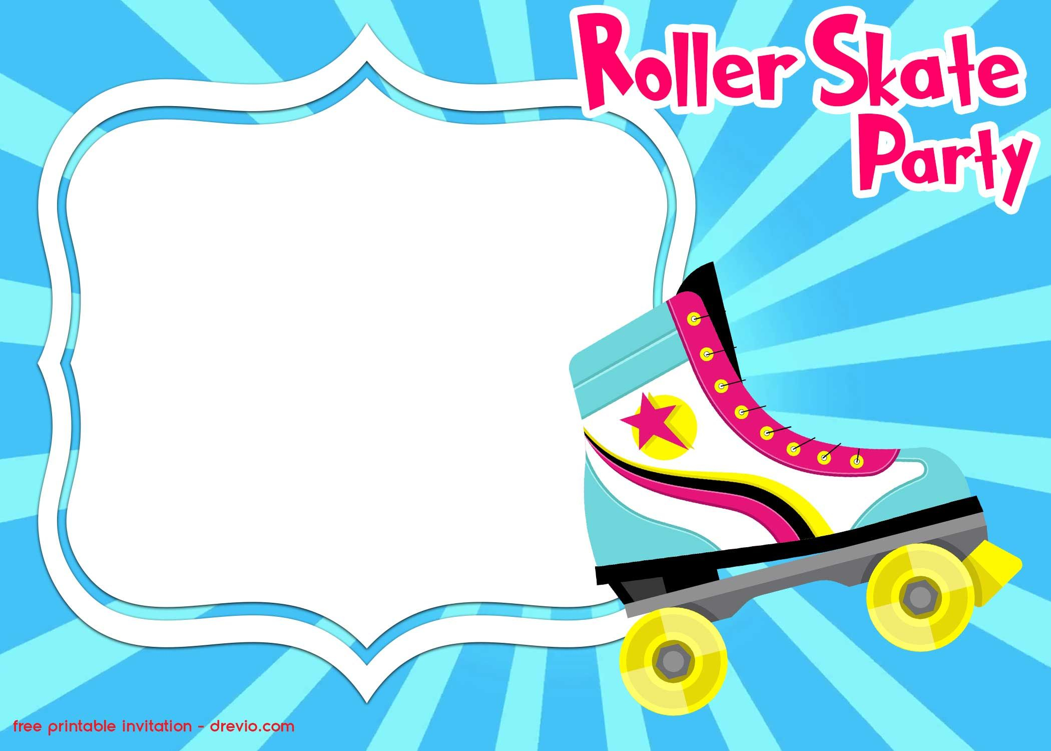 FREE Printable Roller Skating Invitation Templates