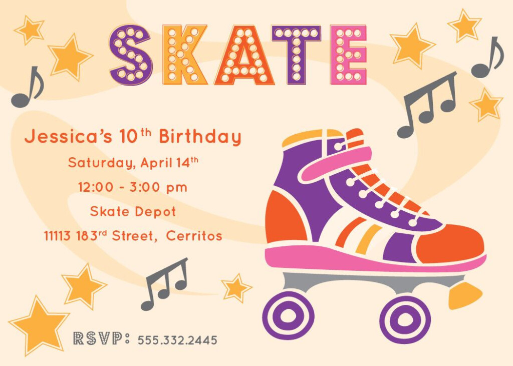 Free Printable Roller Skating Party Invitations Roller 