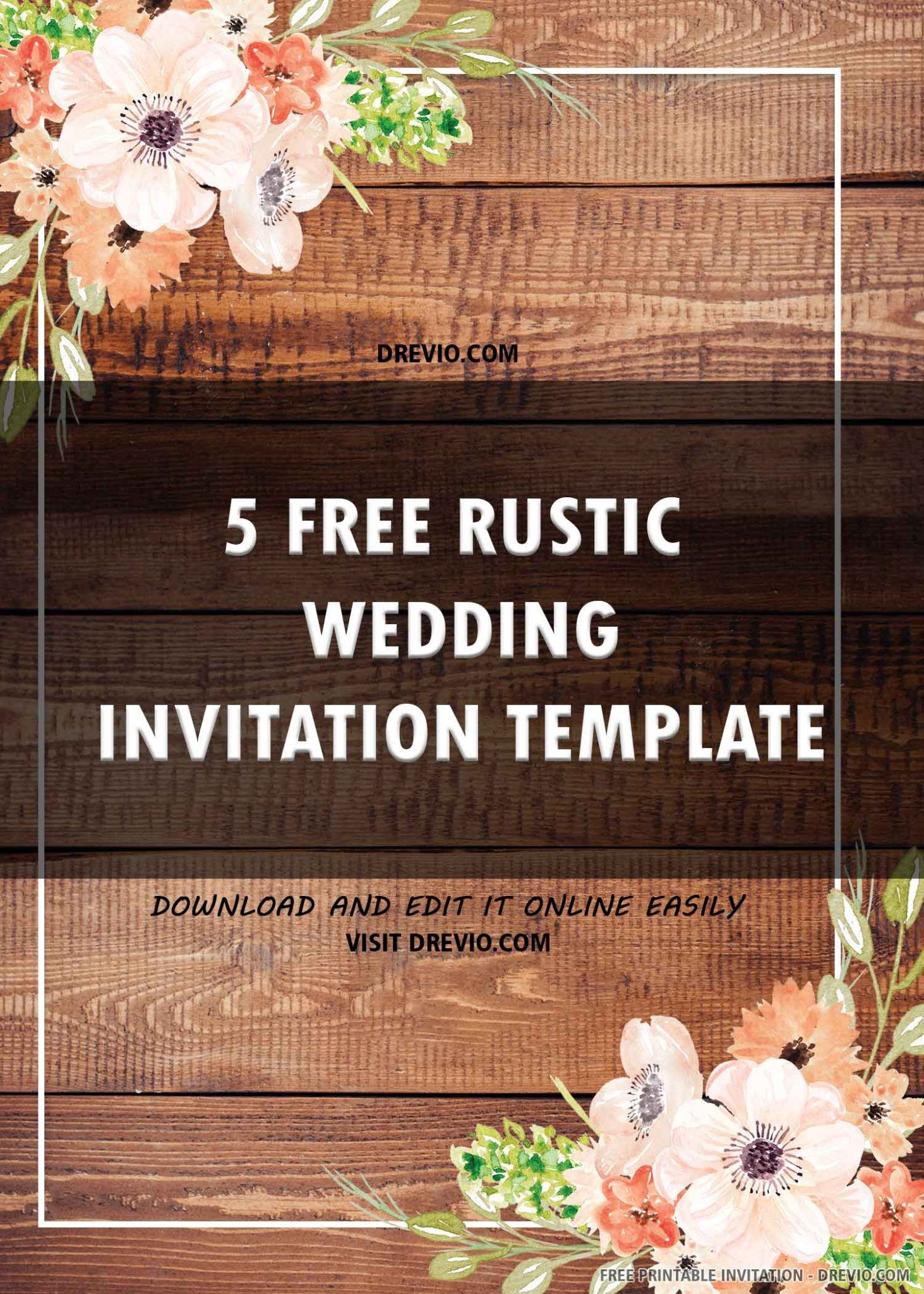  FREE PRINTABLE Rustic Wedding Invitation Templates 