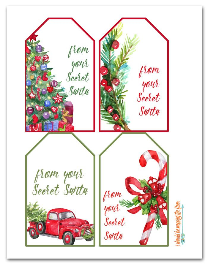 Free Printable Secret Santa Gift Tags Secret Santa Gift 