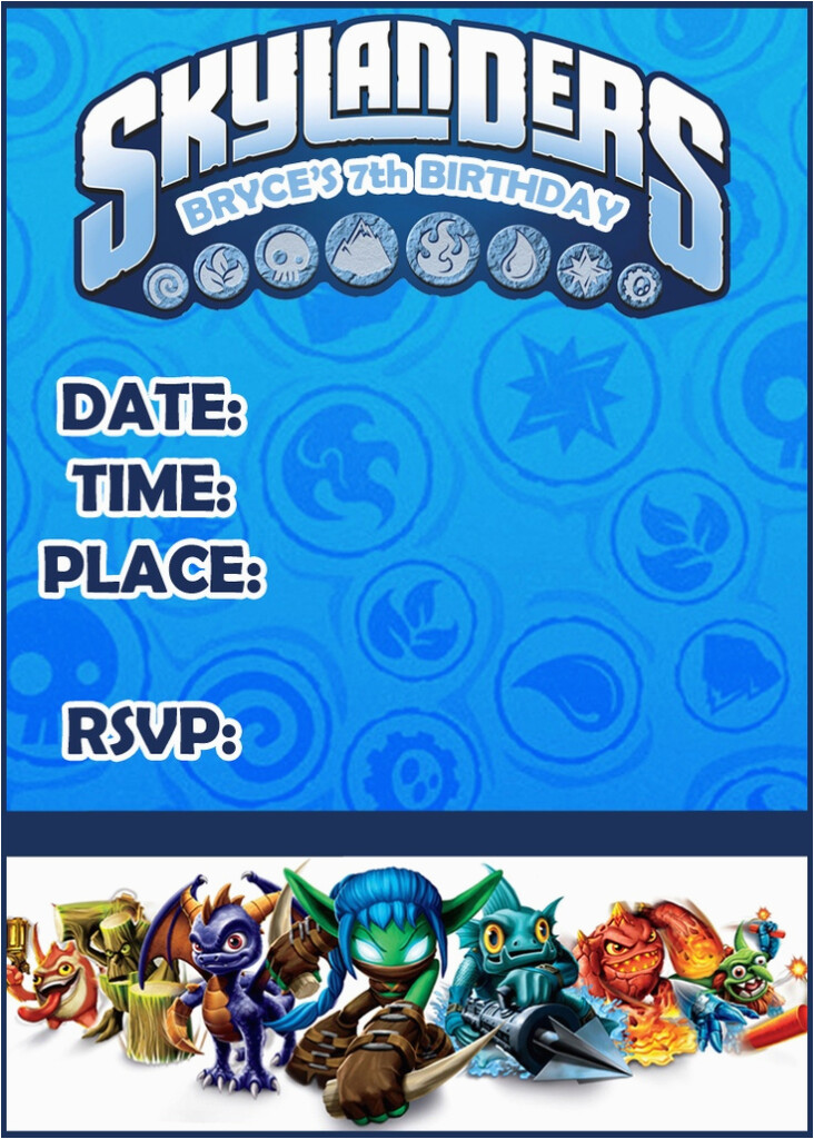 Free Printable Skylanders Birthday Invitations Pin By 