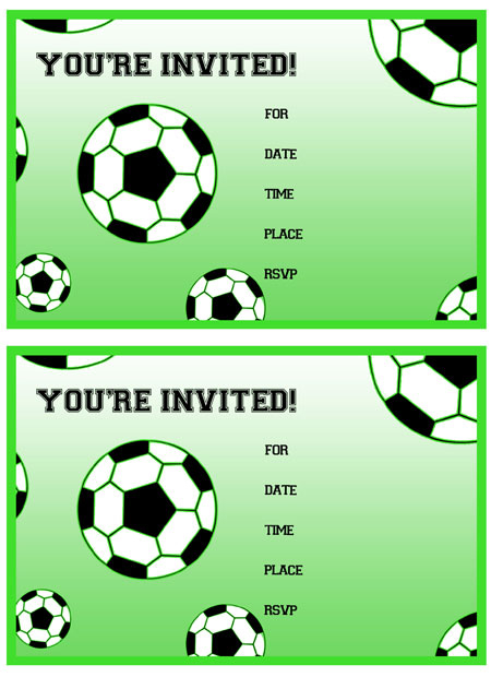 Free Printable Soccer Birthday Party Invitations 