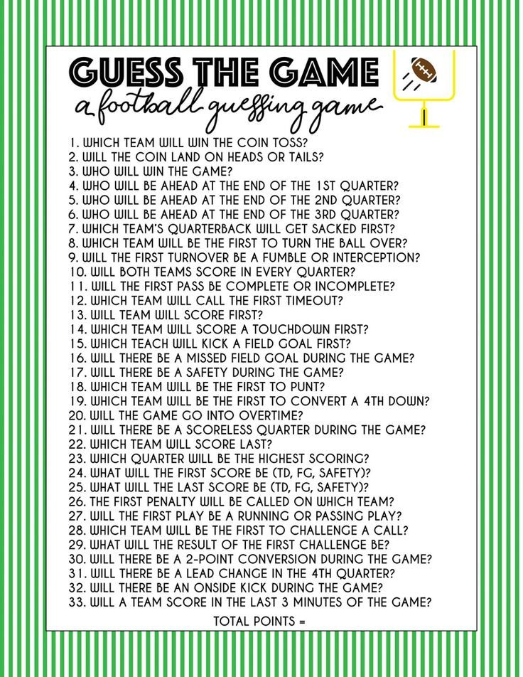 Free Printable Super Bowl Guessing Game Guessing Games 
