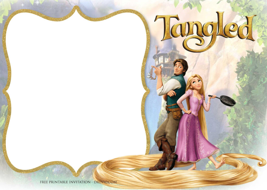FREE Printable Tangled Rapunzel Invitation Templates 