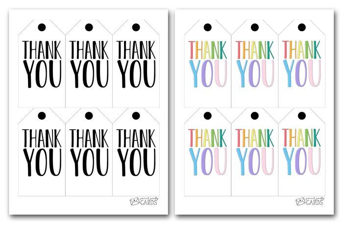 Free Printable Thank You Tags In Two Designs One Black 