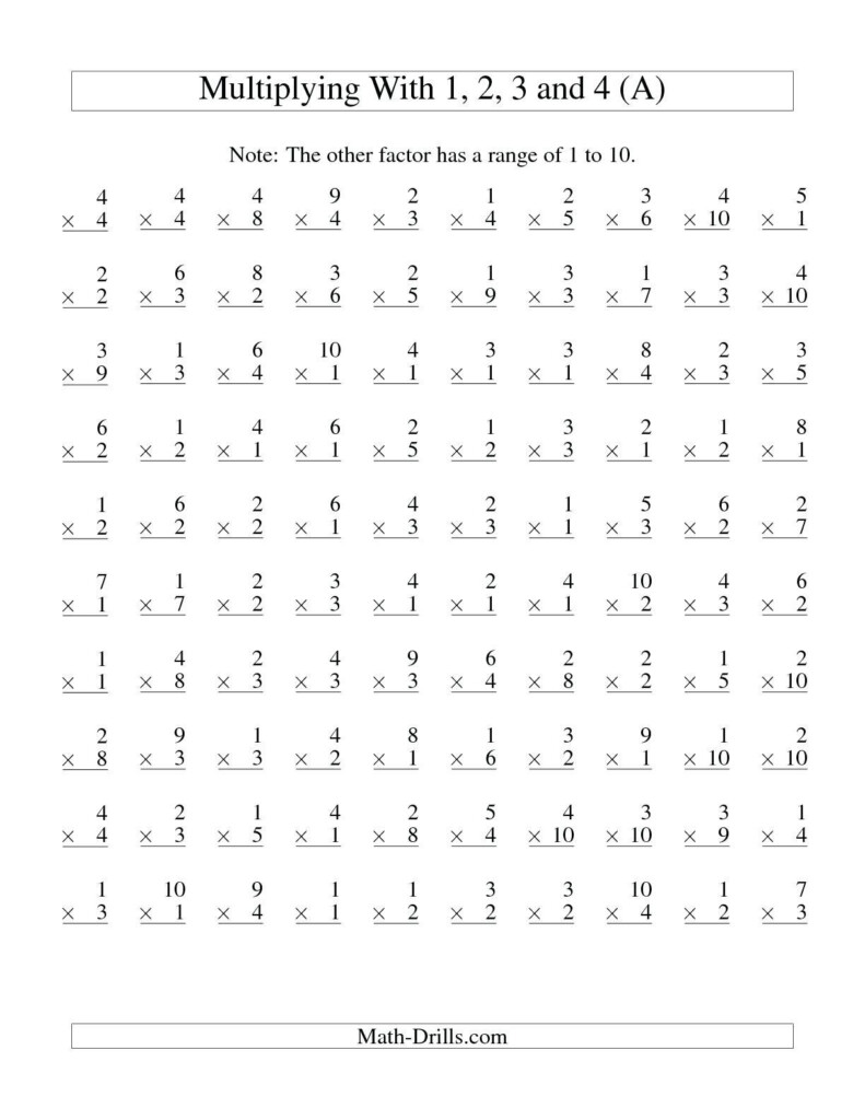 Free Printable Third Grade Multiplication Worksheets 