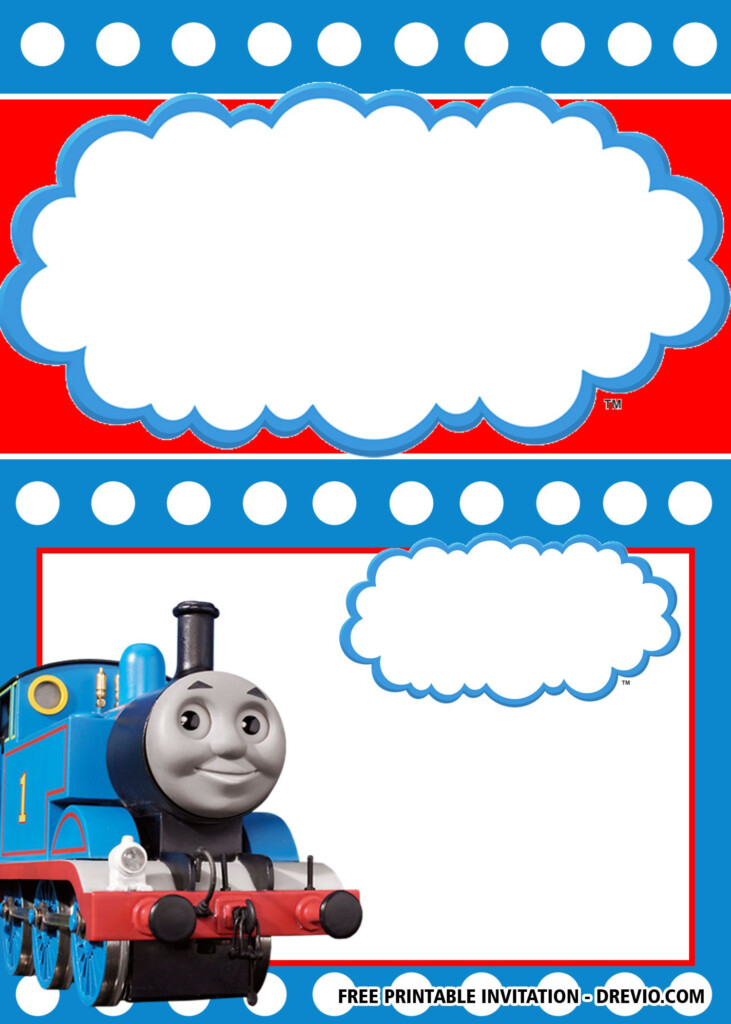 FREE Printable Thomas The Train Invitation Templates 