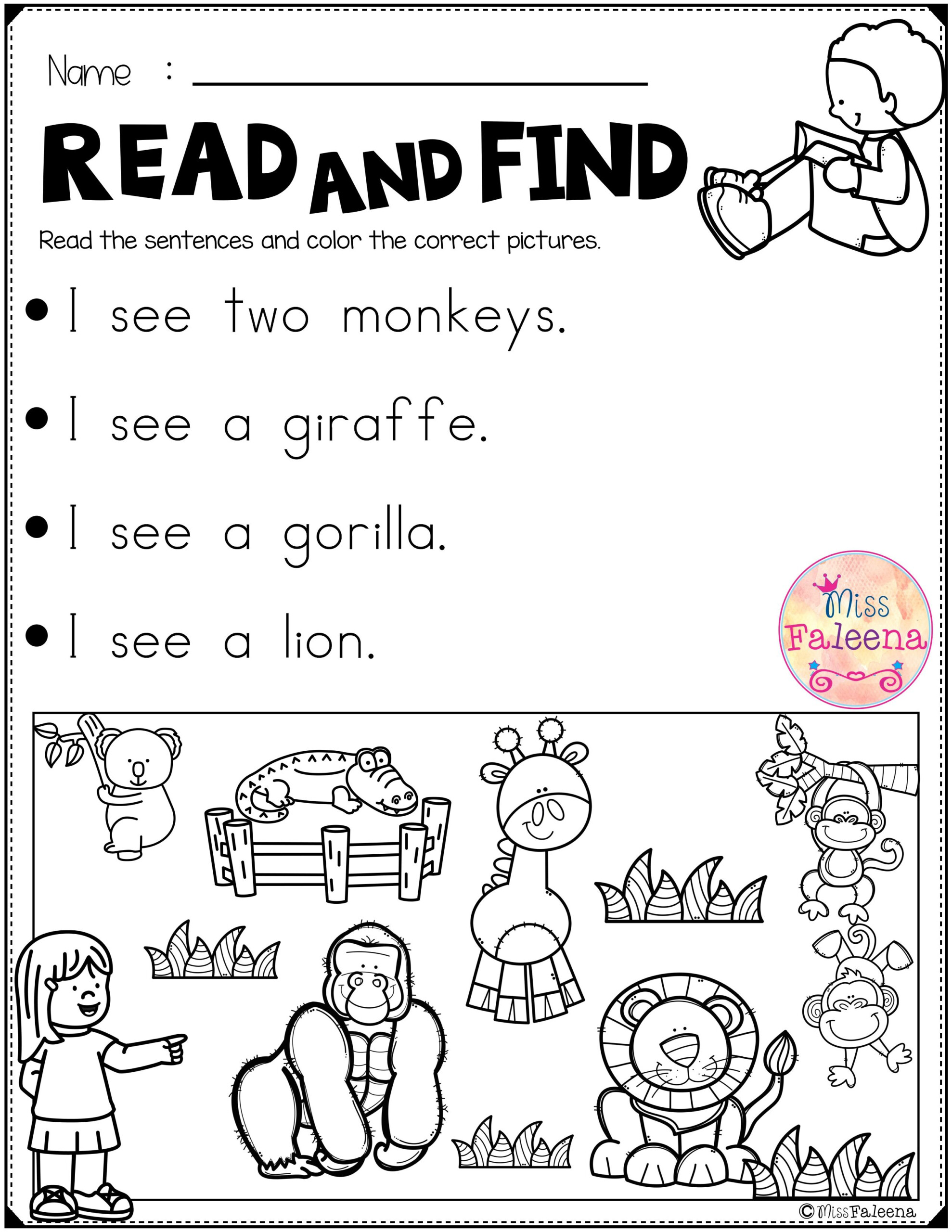 Free Reading Activities For Beginning Readers Reading 
