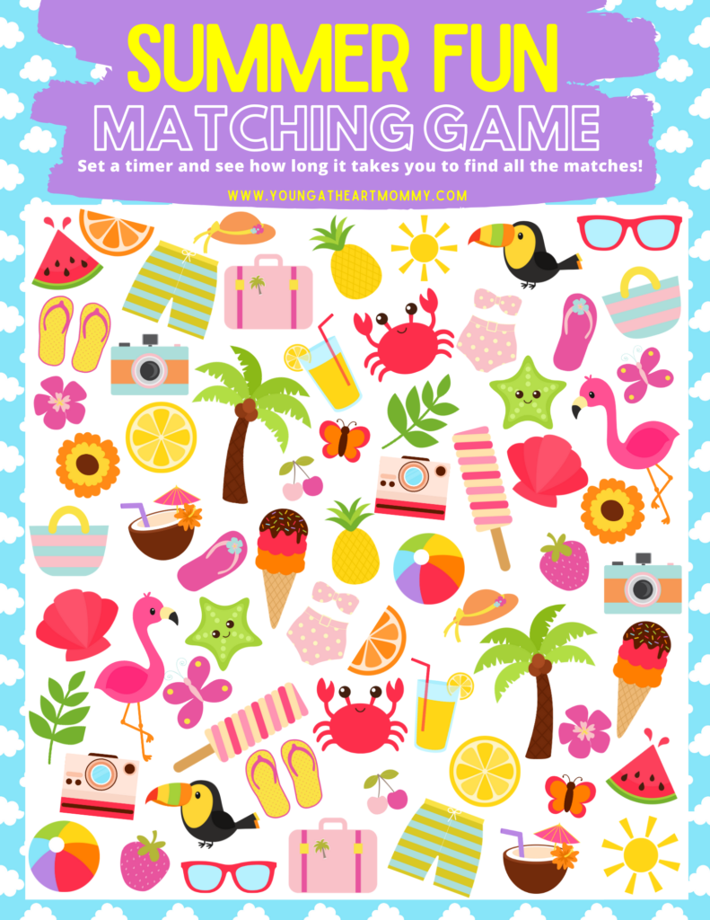 FREE Summer Fun Matching Game Printable Young At Heart Mommy