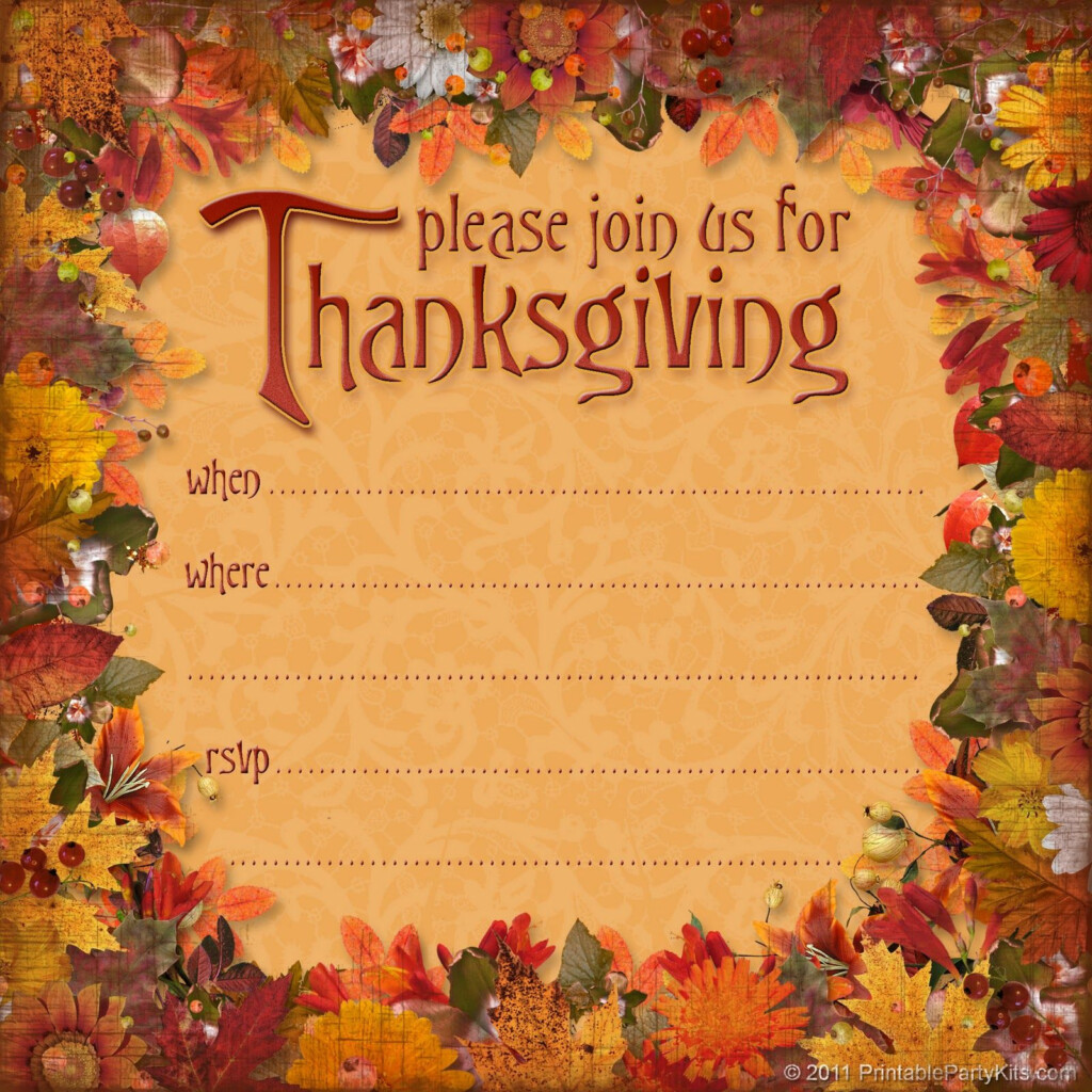 Free Thanksgiving Dinner Invitation Printable 