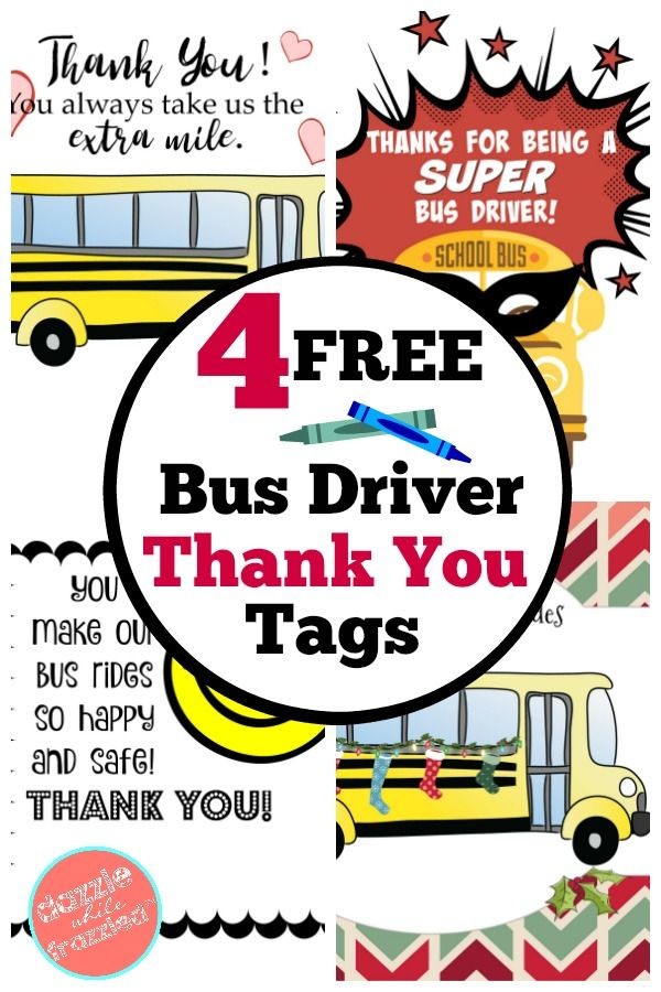 Fun Free Bus Driver Thank You Gift Cards Bus Driver 