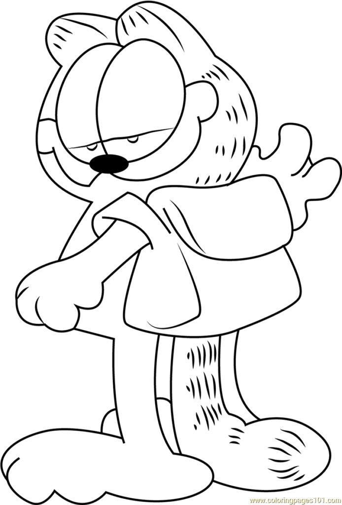 Garfield Looking You Coloring Page For Kids Free 