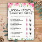 Guess Who Said It Bridal Shower Games Bachelorette Party