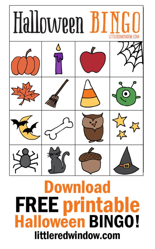 Halloween BINGO Free Printable Little Red Window