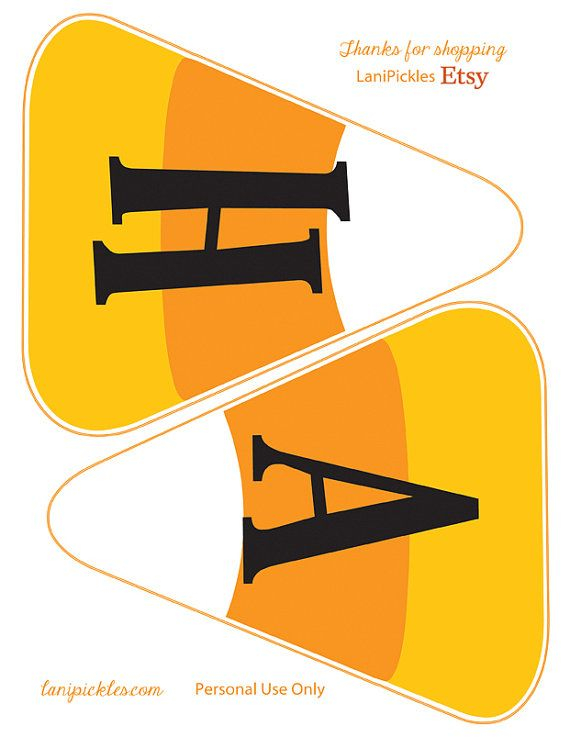 Candy Corn Happy Birthday Banner Printable - NewFreePrintable.net