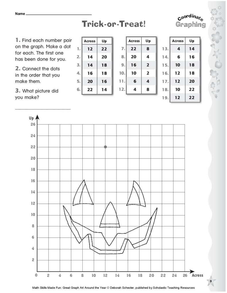 Halloween Coordinate Graphing Worksheets For 2nd Grade 