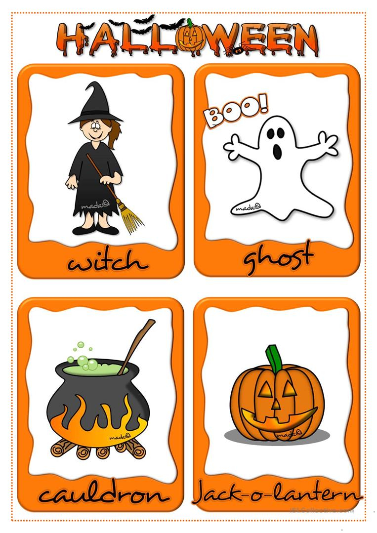 Halloween Flashcards English ESL Worksheets For
