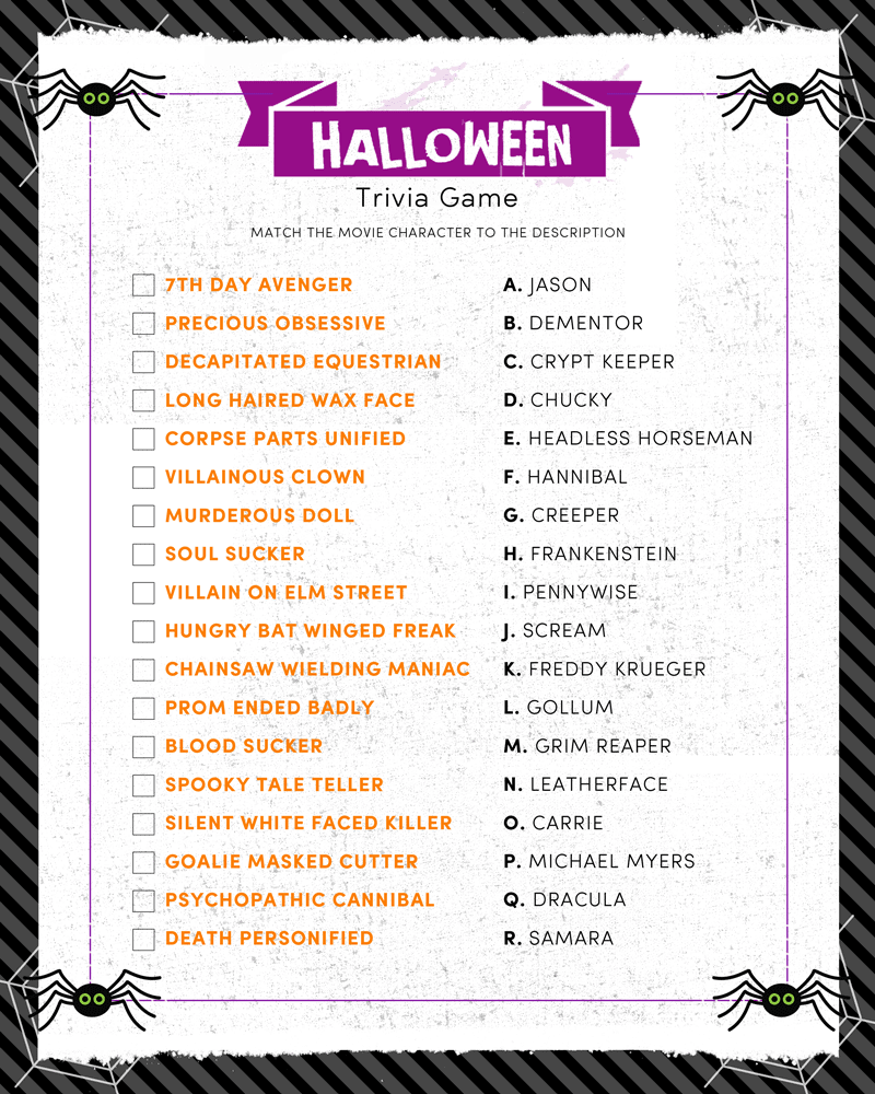 Halloween Trivia Print Lil Luna