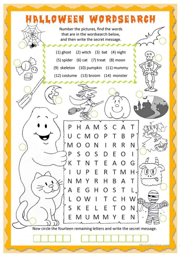 Halloween Wordsearch Worksheet Free ESL Printable 