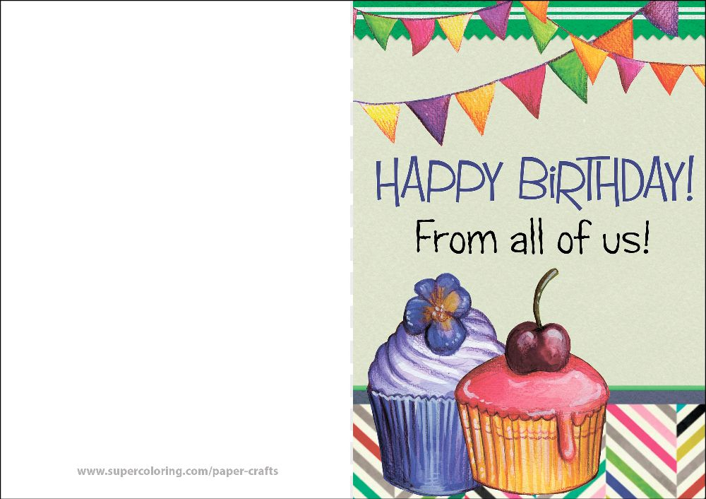 Happy Birthday From All Of Us Card Free Printable 