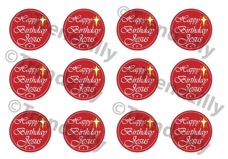 Happy Birthday Jesus Cupcake Topper Happy Birthday Jesus 