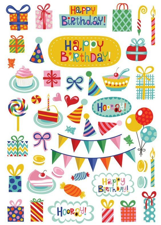 Happy Birthday Stickers By Helen Dardik Pegatinas