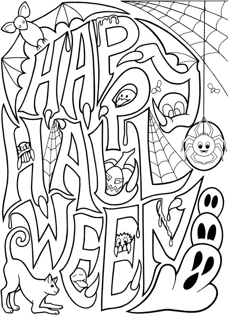 Happy Halloween Coloring Pages For Adults K5 Worksheets