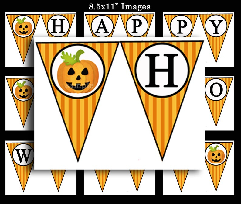 Happy Halloween Printable Bunting Banner Sweet Pumpkin Etsy