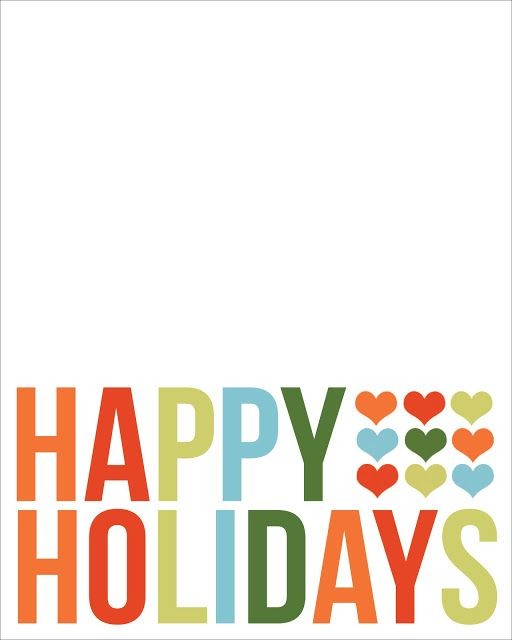 Happy Holidays Filler Card Printable For Project Life 