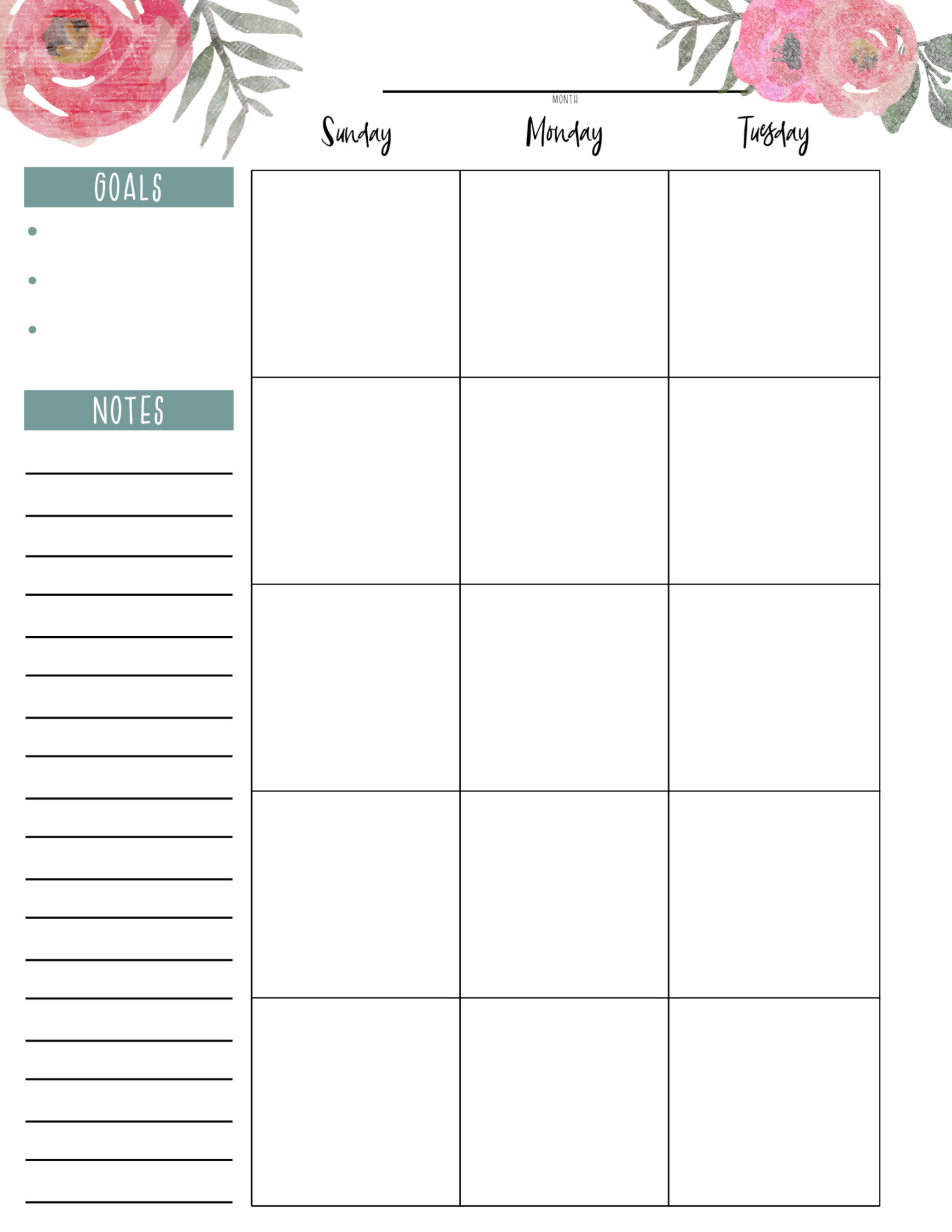 Happy Planner Free Printable Pages Floral Paper Trail 