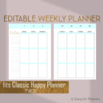 Happy Planner Template Weekly Planner Pages Weekly Layout