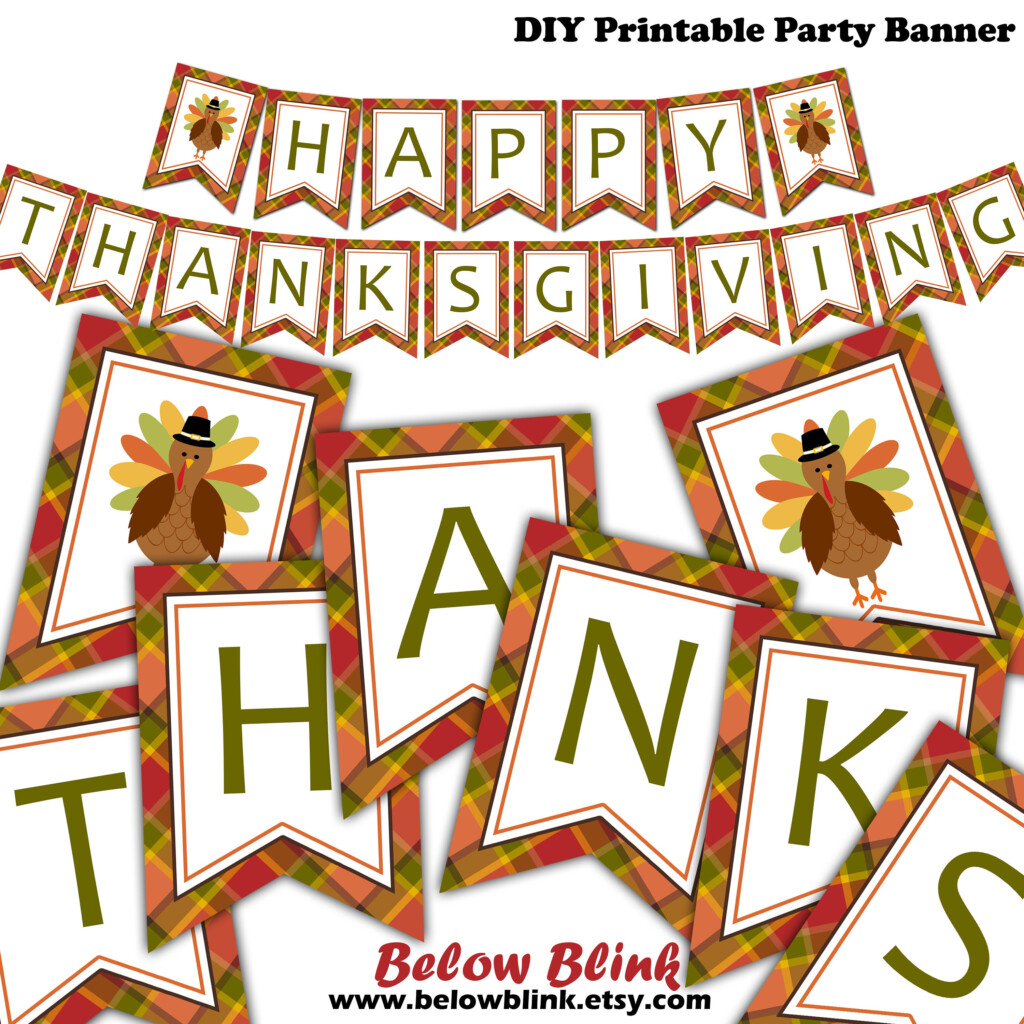 Happy Thanksgiving Banner Printable Fall Banner Give 