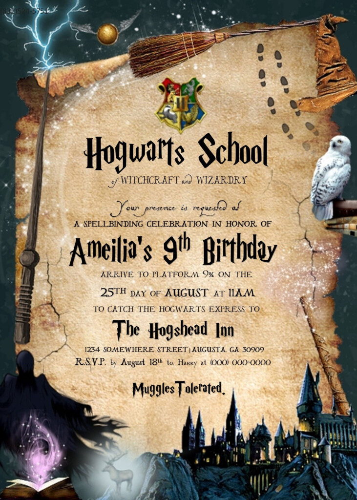 Harry Potter Invitation Harry Potter Party Harry Potter 
