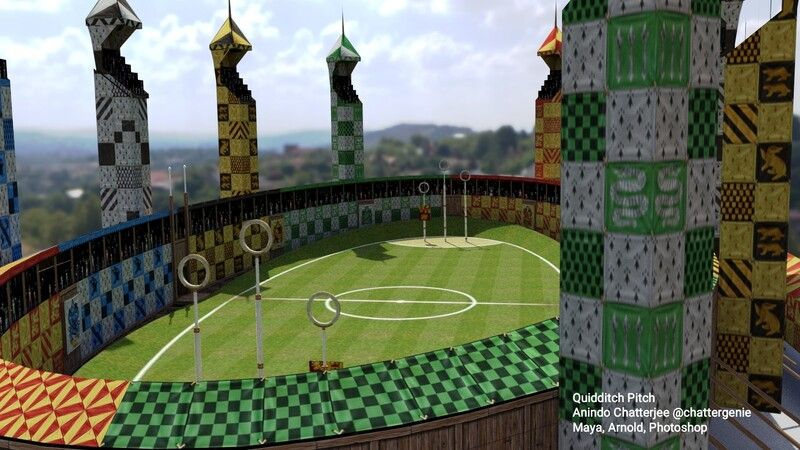 Harry Potter Series Quidditch Pitch In 2021 Quidditch 