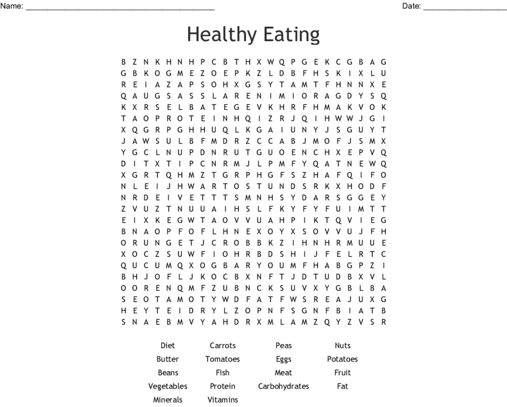 Healthy Food Wordsearch Esl Worksheetbreezebelle Word 