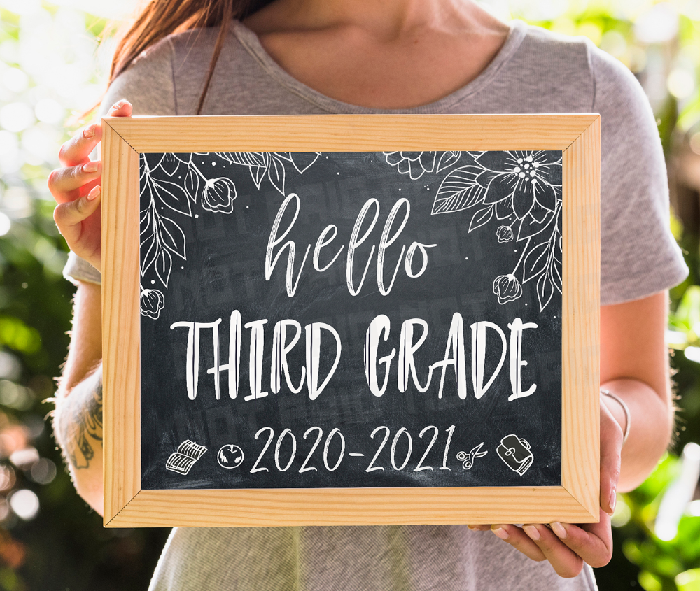 Hello Third Grade Sign First Day Of 3rd Grade Printable 