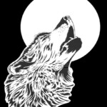 High Detail Airbrush Stencil Wolf Howling Moon FREE UK