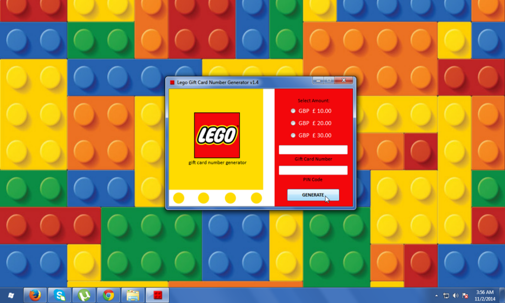 Printable Lego Gift Card