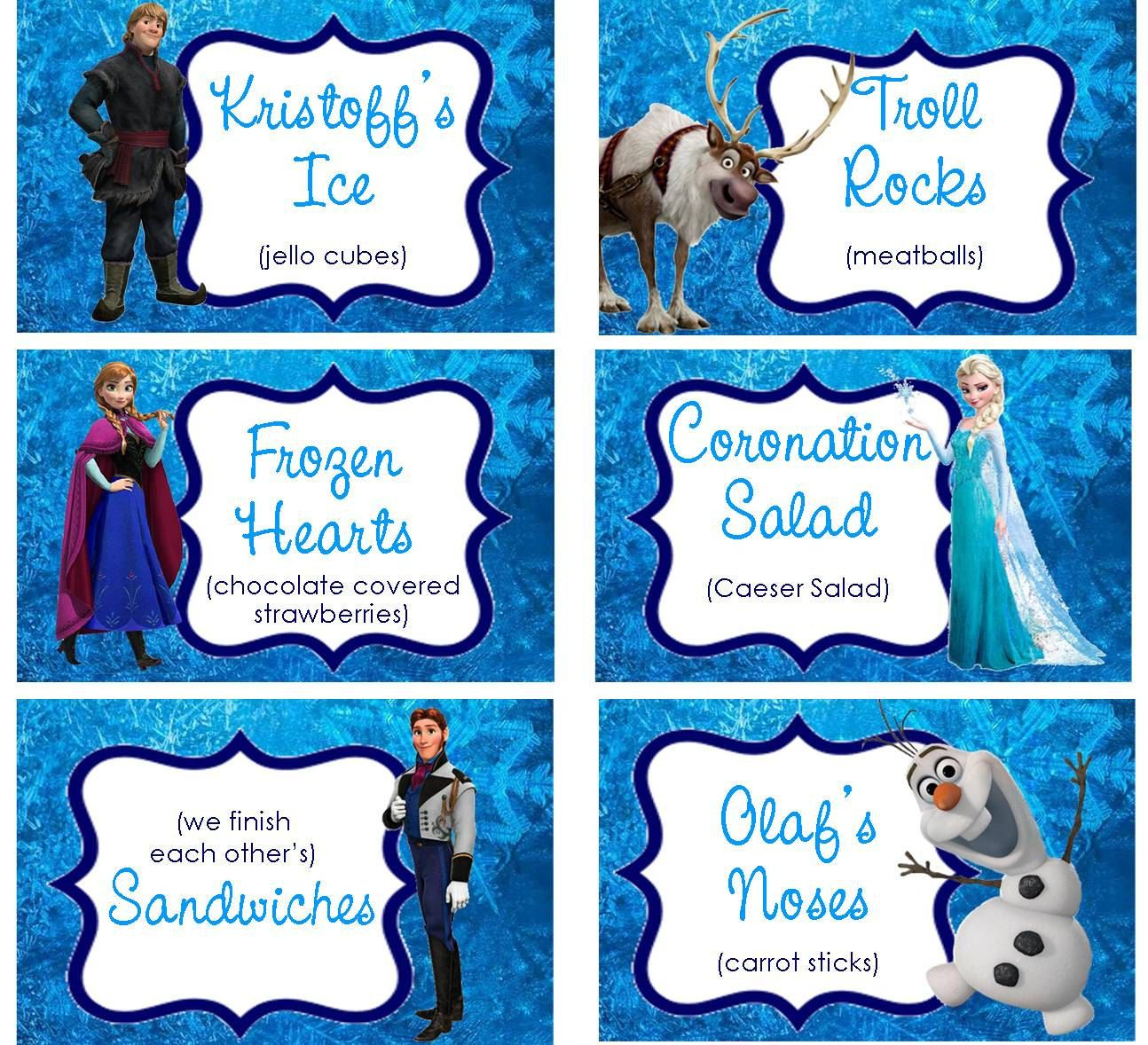 INSTANT DOWNLOAD Food Labels Disney Frozen Birthday By 