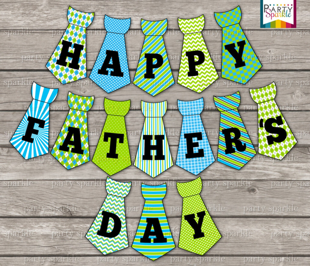 INSTANT DOWNLOAD Happy Father s Day Tie Bunting Banner