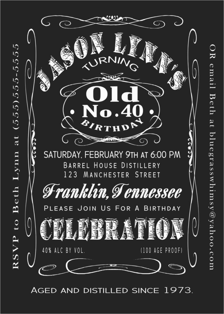 Jack Daniels Birthday Invitation Template Free Jack 