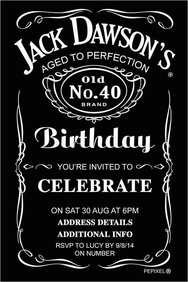 Jack Daniels Birthday Invitation Template Free Jack 