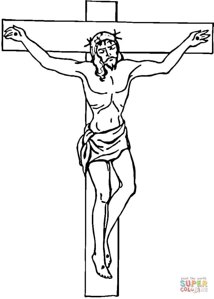 Jesus On The Cross Coloring Page Free Printable Coloring 