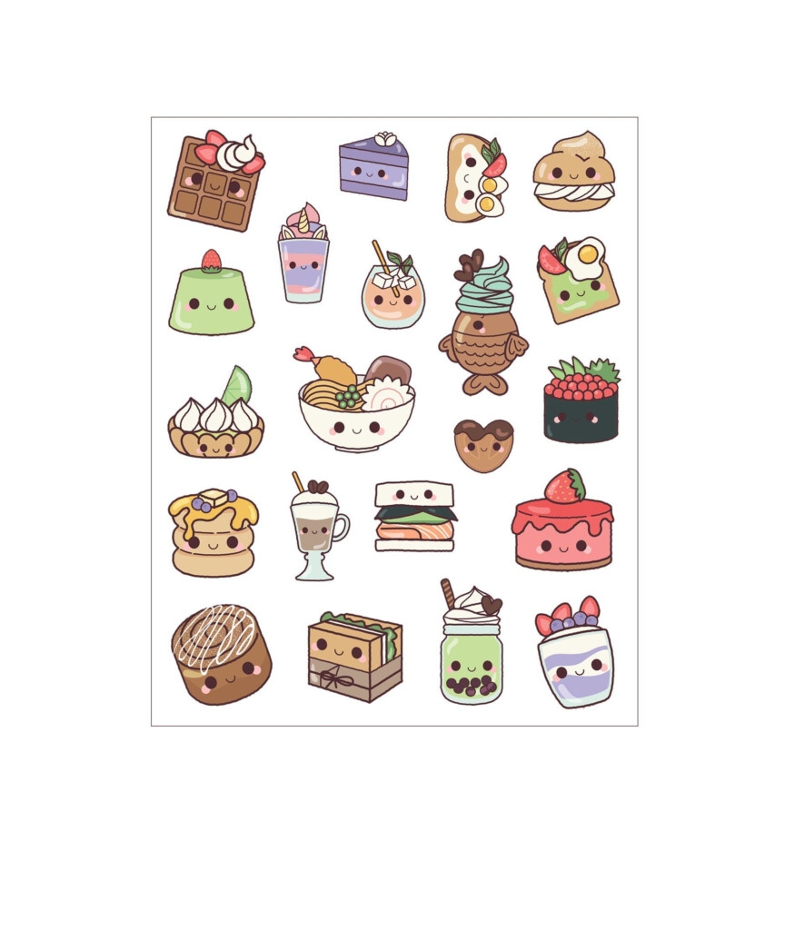 Kawaii Food Sticker Sheets Planner Stickers Etsy 