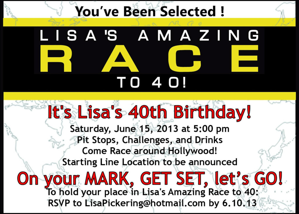 Lisa s Amazing Race To 40