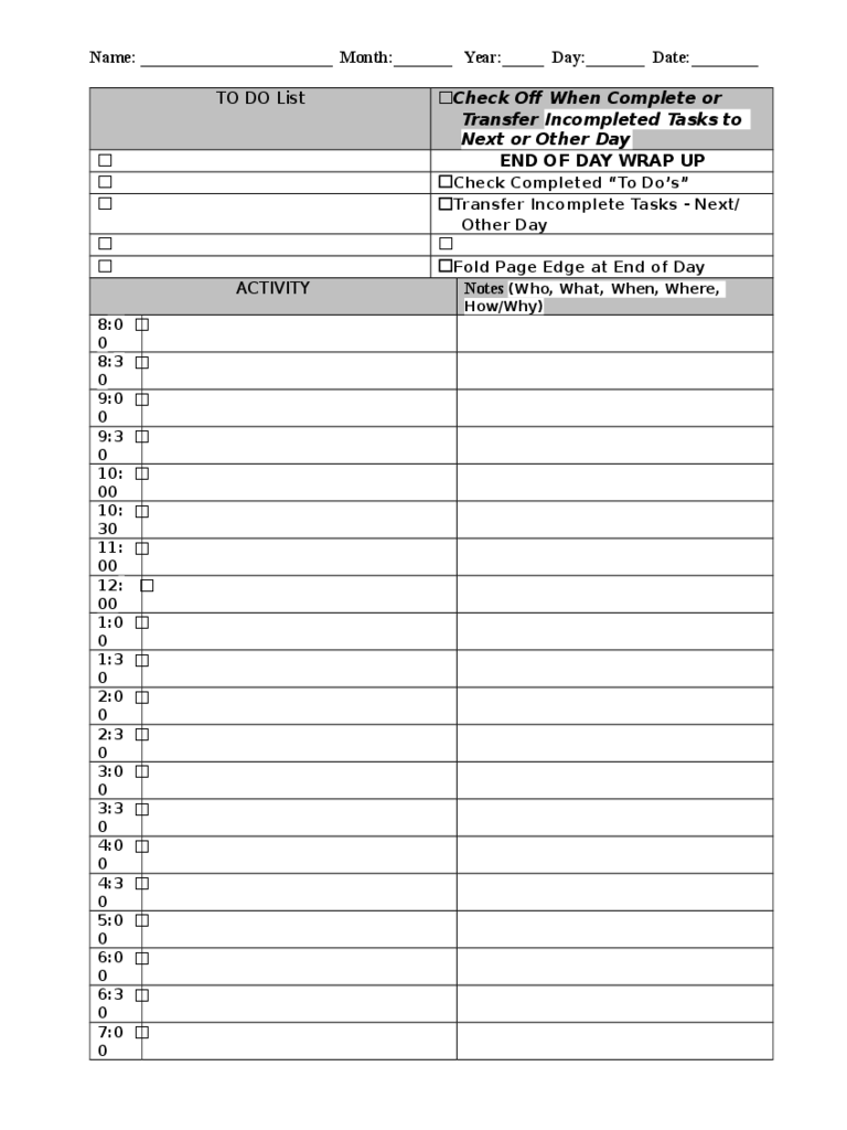 List Of Things To Do Template 6 Free Templates In PDF 
